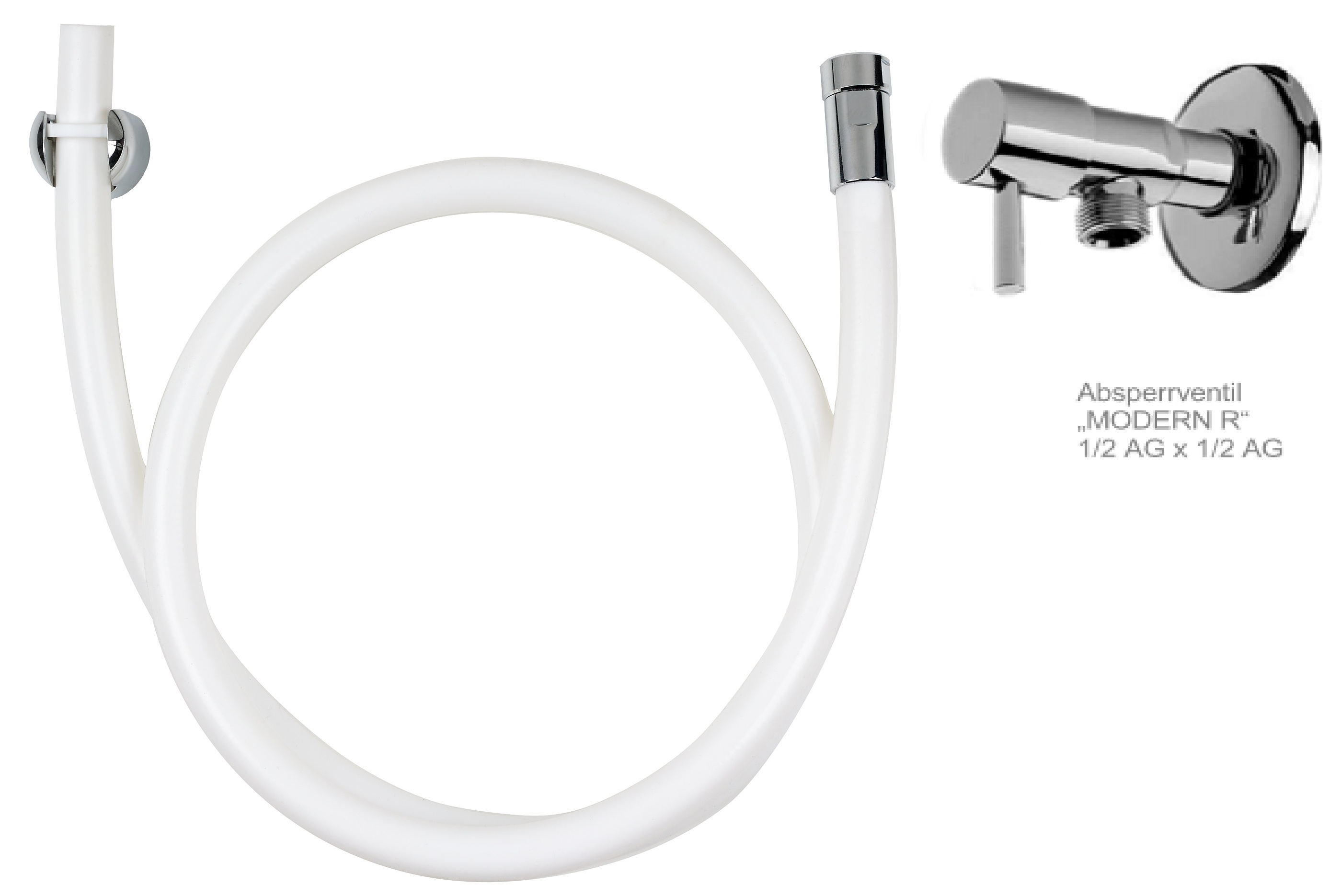 1/2" Kneipp/Sauna-Grn. "Neu" L=150cm 1/2"AG, inkl. Designventil u. Halterung 