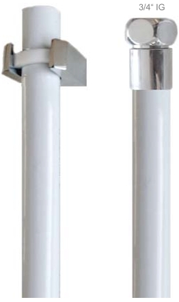 3/4" Kneipp/Sauna-Schlauch L=200cm, weiß 3/4"IG, mit Messing Halterung chrom 