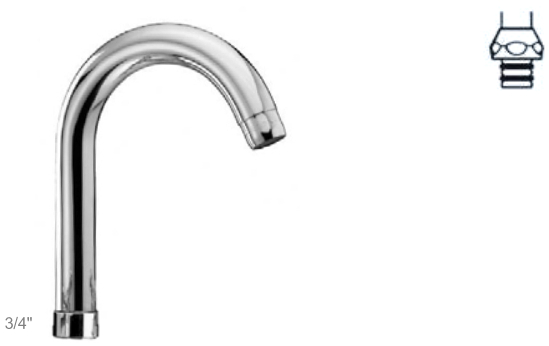 *Guss-Auslauf - konisch dichtend 3/4"ÜM, A=130mm, Ms bronze *ACHTUNG beigepackte Pflegehinweise beachten