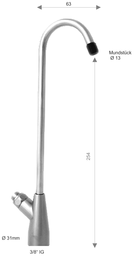 Selbstschluss Glasfüllerarmatur 3/8"IG, Material Edelstahl 