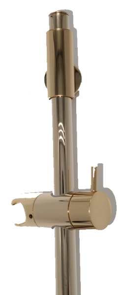 *Brausestange "DESIGN R90", mit Gleiter Ms gold, variable Befestigung *ACHTUNG beigepackte Pflegehinweise beachten