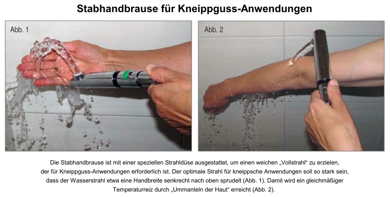 Kneippguss-Set 1/2"- L=150cm, mit Schlauchhalter 