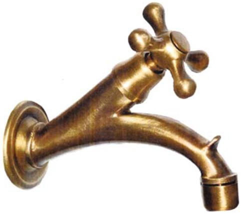 *Wasserhahn "Classico" m. Kreuzgriff 1/2"AG, Perlator, Ms bronziert *Achtung Pflegehinweise beachten!