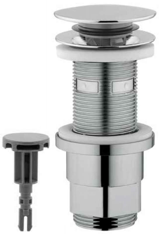 all-in-one Ablaufgarnitur 5/4", starr.od.Klick-Verschluss mit.od.ohne.Überlauf, 0-80mm, ABS chrom 