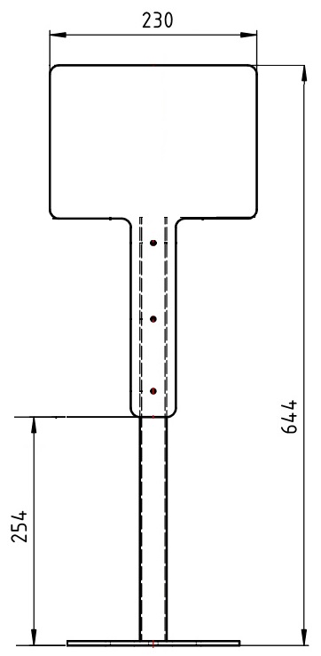 Tischständer für Desinfektionsmittelspender 71-4200+40-4286 H=65cm, m.Hinweisschild, Edelstahl 