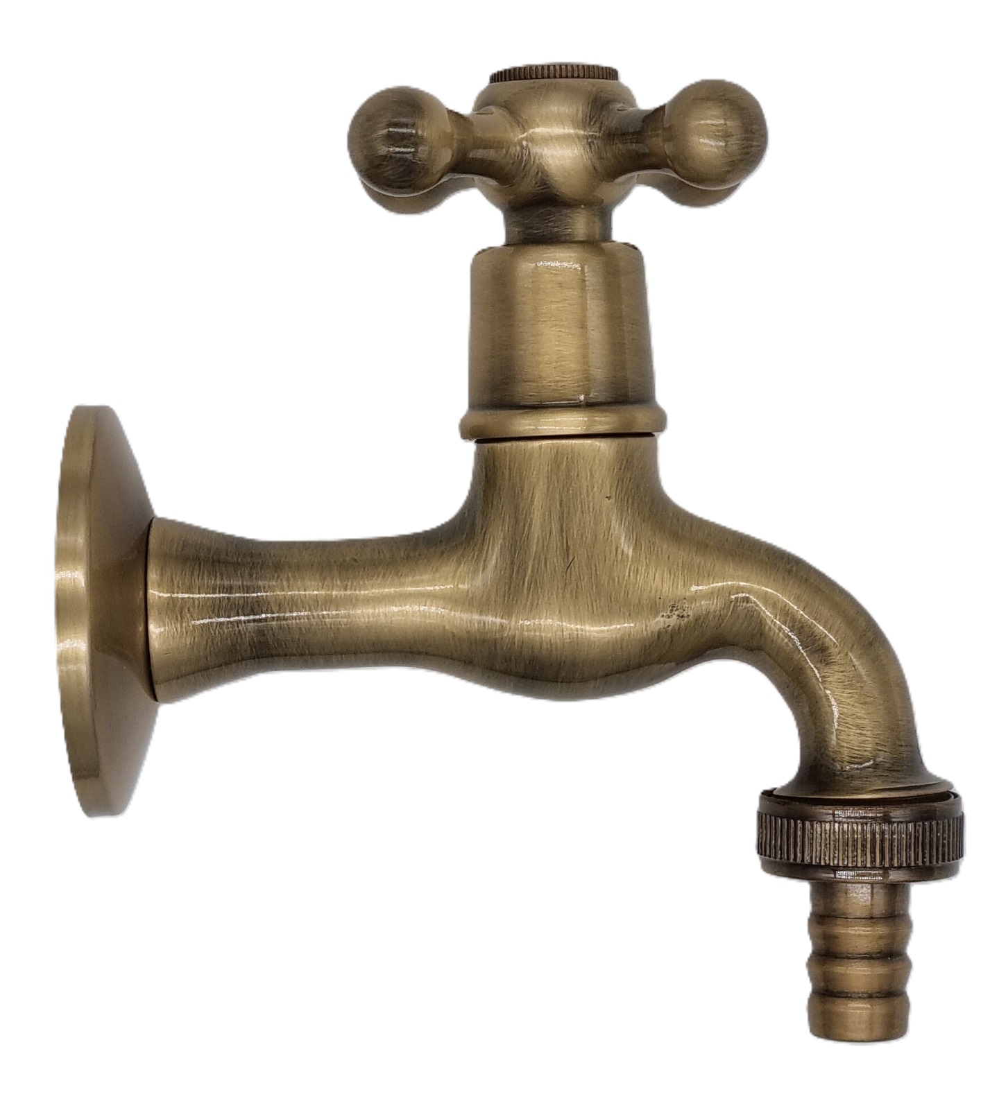 KLASSIK Hahn m.Schlauchverschr. 1/2"AG, L=10cm, inkl.Ros., bronze 