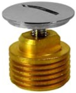 Blindstopfen mit Schlitzschraube chrom 1/2"AG, oh.Rosette 