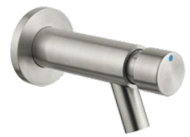 *Selbstschluss Wand-Auslaufventil 1/2"AG A=105mm, EDELSTAHL, ca.15s@3bar *Achtung Pflegehinweise beachten!