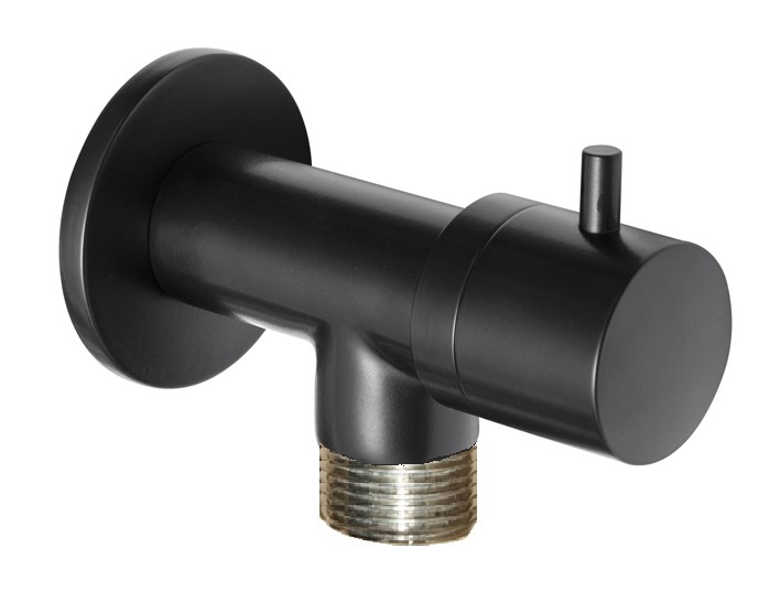 *Geräte Anschlussventil m.Rückflussverh. 3/4"AGx3/4"AG, inkl.Ros, Ms schwarz matt *ACHTUNG beigepackte Pflegehinweise beachten