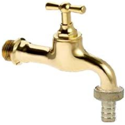 Wasserhahn "Bassena" m.T-Knebelgr. 3/4"AG, mit Schl-Verschr, Ms poliert 