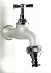 Alu Wasserzapfsäule "Single" BRAUN inkl.Schlauchhalter u.Bodenbef.-Sockel 