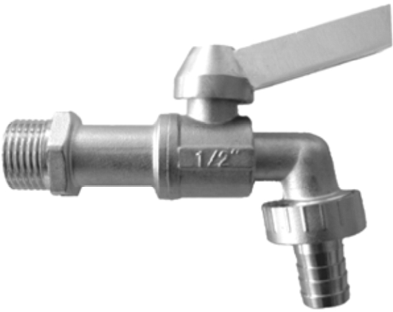 Auslaufkugelhahn, Est. W 1.4408, Est.Gr. 3/4"x1" 