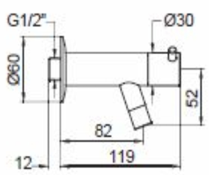 DESIGN Auslaufventil aus Messing 1/2"AG 