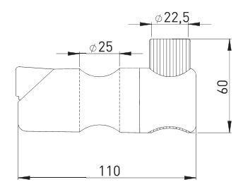 Konusgleiter mit Drücker, d=25mm ABS chrom 