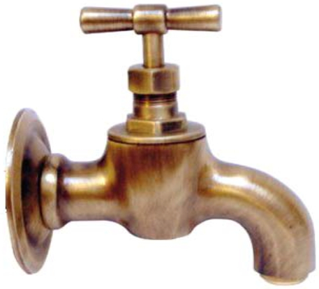 *Nostalgischer Brunnenhahn "Kreta" 1/2"AG, L=10cm, Ms bronziert *Achtung Pflegehinweise beachten!