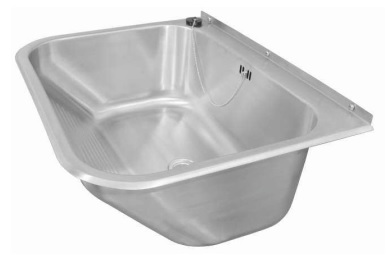 Edelstahl Waschtrog 660x535x250mm inkl.Ventil+Stopfen+Kette, Konsole 365001