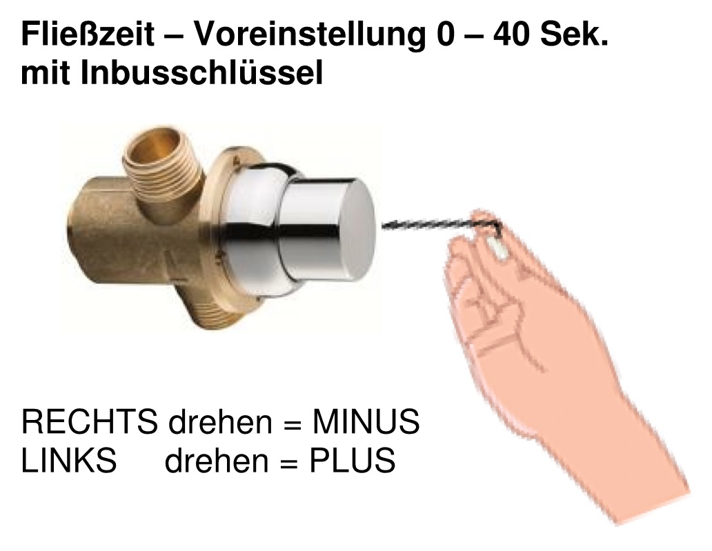 *Selbstschluss Durchgangsventil 1/2"AGx1/2"AG, UP-/Hinterwand-Montage *Bedienungshinweise/Beipackzettel beachten