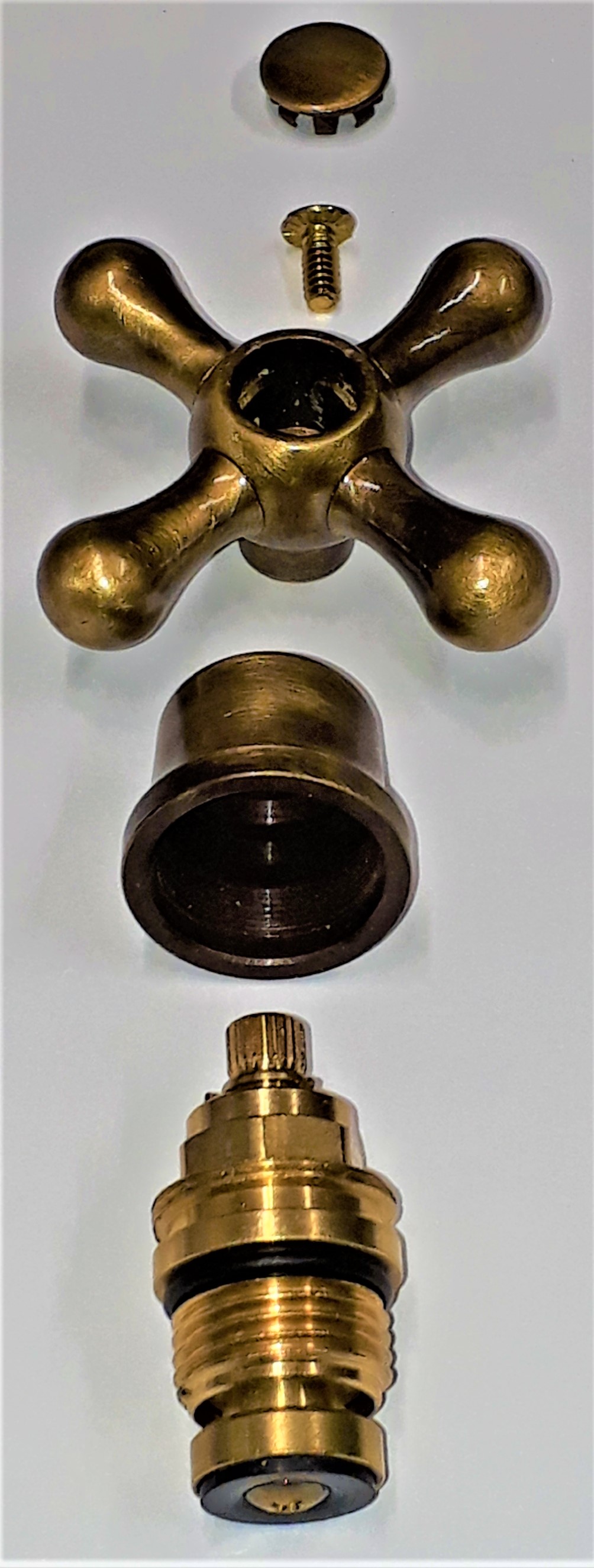 Ersatz-Oberteil-Set kpl. Ms bronziert für 1514.B1, 1509.B1, 1511.B1 Oberteil, Kappe, Kr-Gr, Schraube, Abd.
