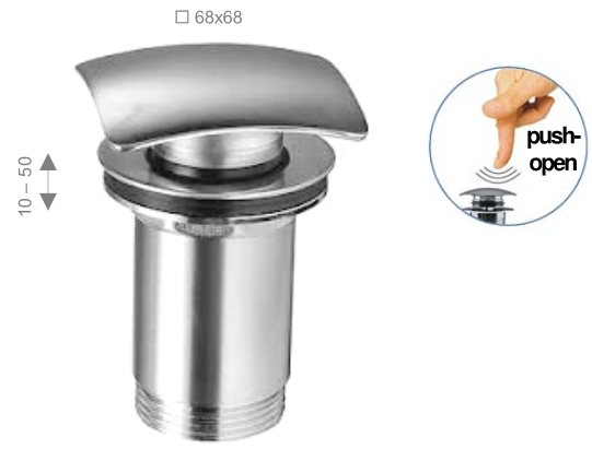 Ablaufgarnitur 5/4" "Q1" mit Klick-Verschluß, Ms chrom 