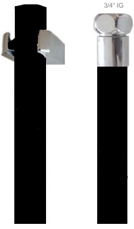 3/4" Kneipp/Sauna-Schlauch L=200cm, schwarz 3/4"IG, mit Messing Halterung chrom 