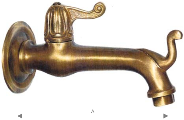 *Wasserhahn m.Eimerhaken u.Hebelgriff 1/2"AG, inkl. Rosette, Ms bronziert *Achtung Pflegehinweise beachten!