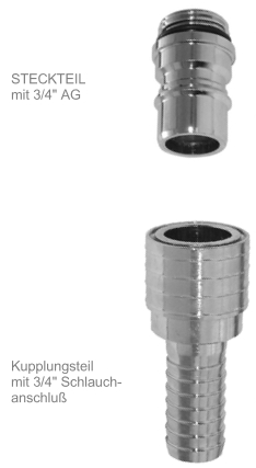 NITO Sicherheitskupplungs-Set Stecker 3/4"AG + Schlauchkuppl.3/4" 