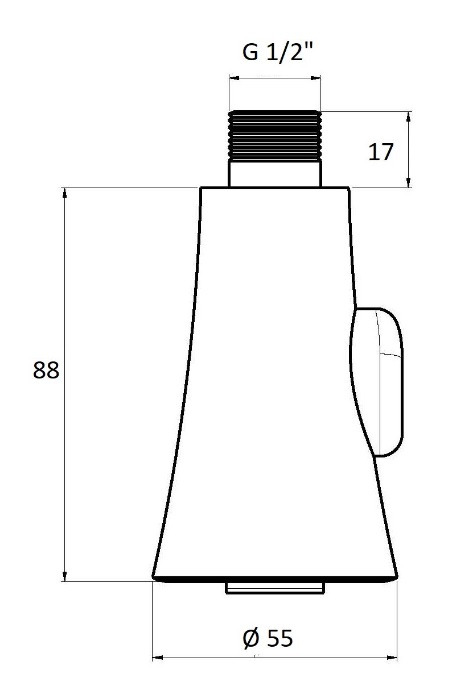 *Küchenbrause 2-strahlig gerade Perl-u.Brausestrahl, ABS chrom, 1/2"AG *nicht geeignet für Niederuck-Armaturen