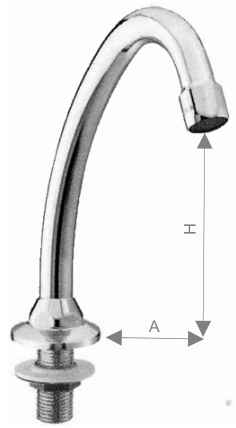 Waschtisch Standard-Rohrauslauf 1/2"AG, 130mm, leichte Ausführung 