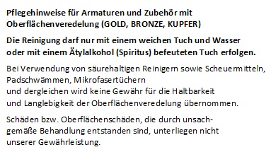 Ablaufgarnitur mit Exzenterstopfen und Stange 5/4", Messing vergoldet *Achtung Pflegehinweise beachten!