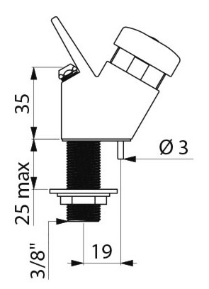 Selbstschluss Trinkbrunnenarmatur 3/8"AG, Ms chrom 