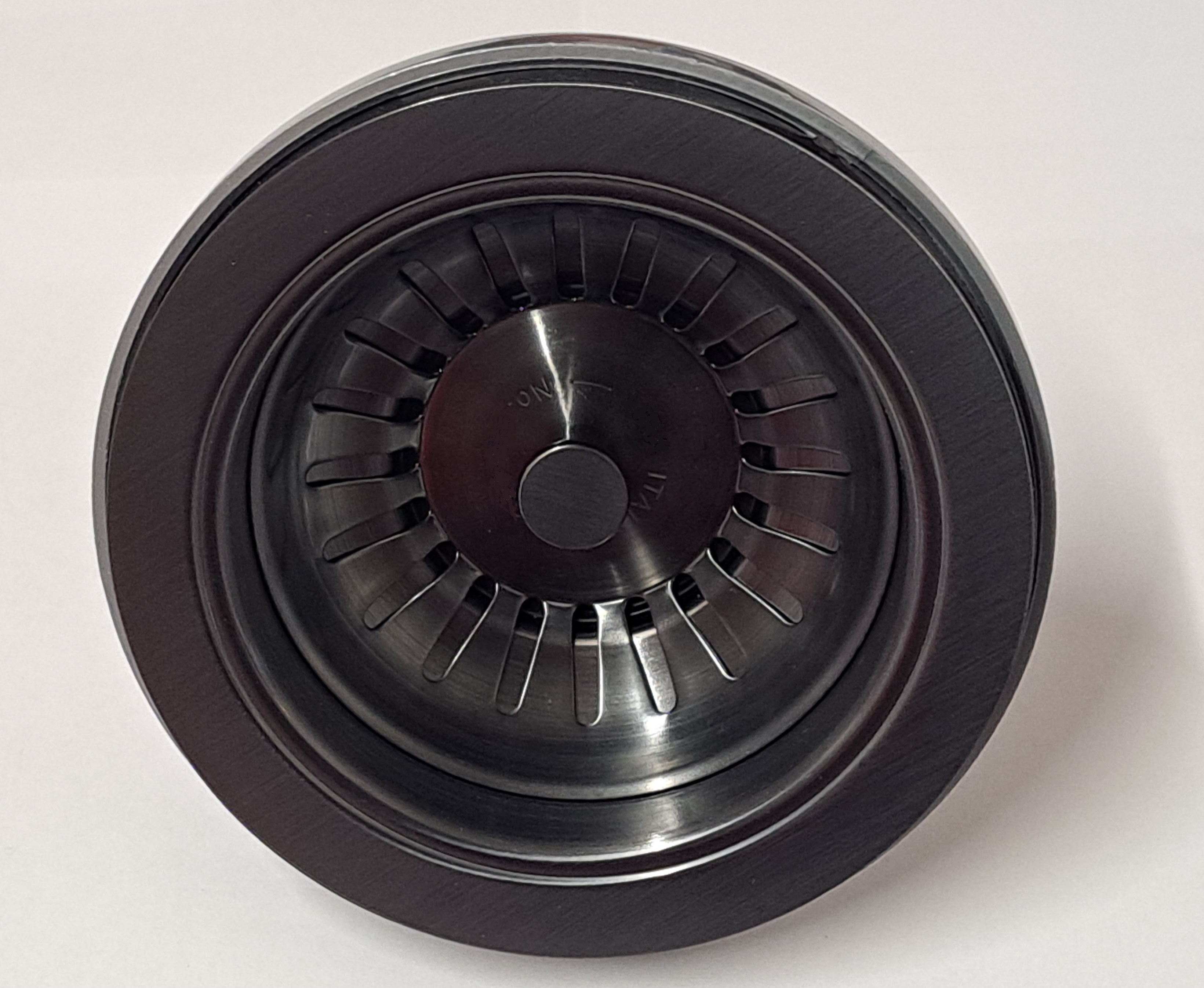 *Kunststoff Spülbecken-Ablaufventil 90mm 6/4" mit ES Sieb-Körbchen, SCHWARZ-MATT *ACHTUNG beigepackte Pflegehinweise beachten
