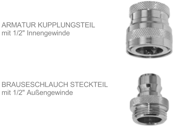 NITO Brauseschlauch-Set 1/2"IG, 2-teilig, Messing verchromt 