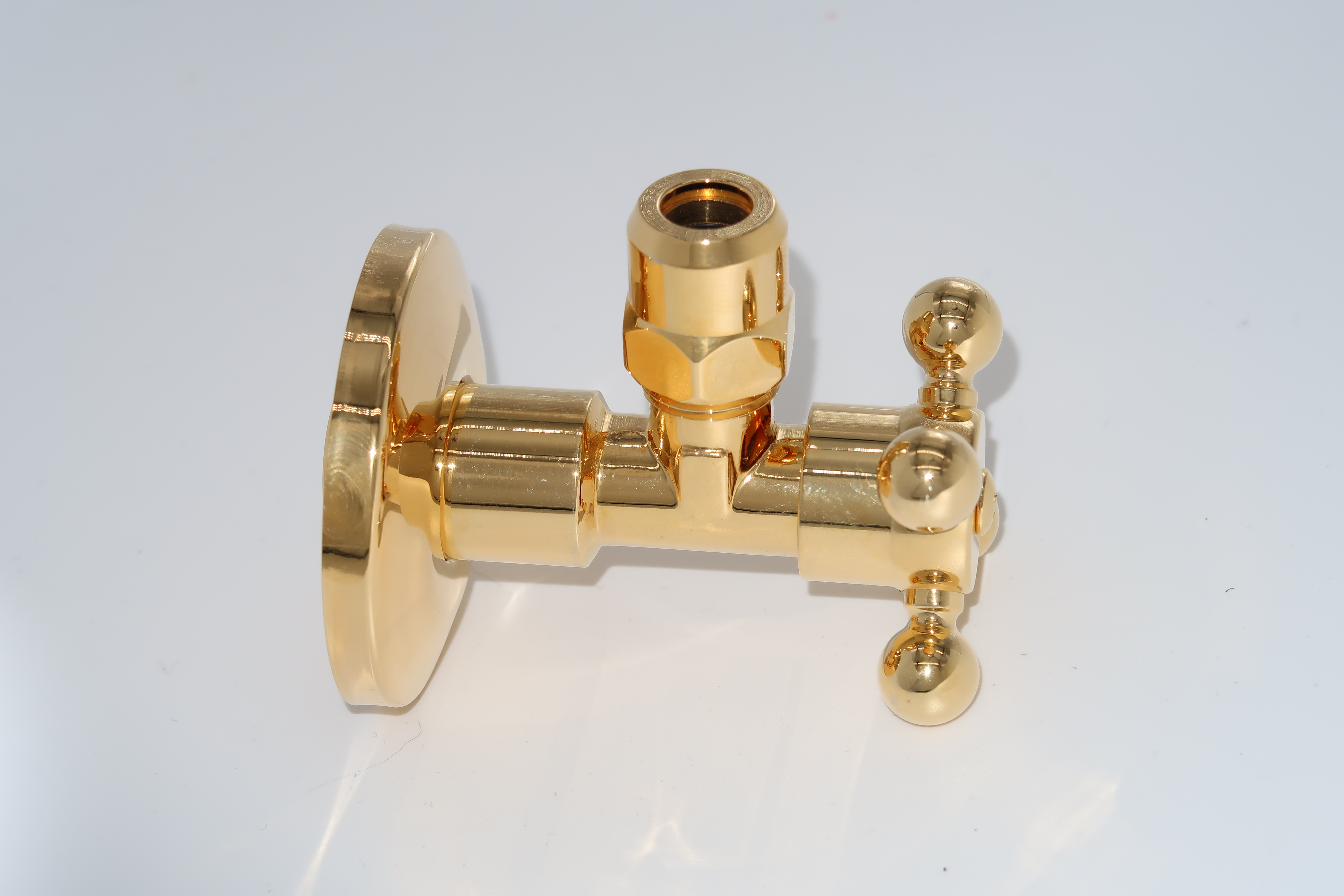 *Eckventil mit Kreuzgriff Retro 1/2"AGx10mm, Messing vergoldet *ACHTUNG beigepackte Pflegehinweise beachten