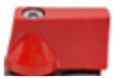 Aluminium Griff rot zu EDELSTAHL Mini-Kugelhahn 