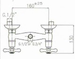 *KLASSIK Brausearmatur, Abgang oben 3/4"AG, S-Anschl."RK"u.Ros., bronze *ACHTUNG beigepackte Montage- und Pflegehinweise beachten