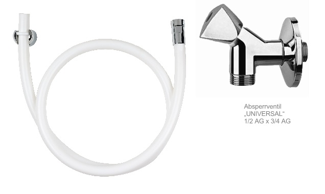 1/2" Kneipp/Sauna-Grn. "Neu" L=150cm 1/2"AG, inkl. AV-Metallgriff u.Halterung 