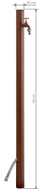Alu Wasserzapfsäule "Single" BRAUN inkl.Schlauchhalter u.3-Bodenbef.-Winkel 