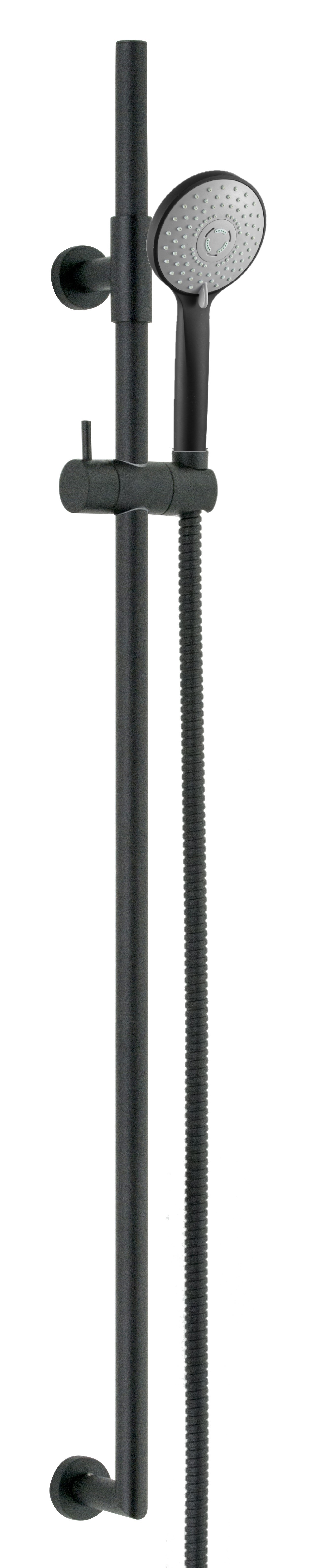 *Brausegarnitur "DESIGN R90", komplett Ms SCHWARZ-MATT, variable Befestigung *ACHTUNG beigepackte Pflegehinweise beachten