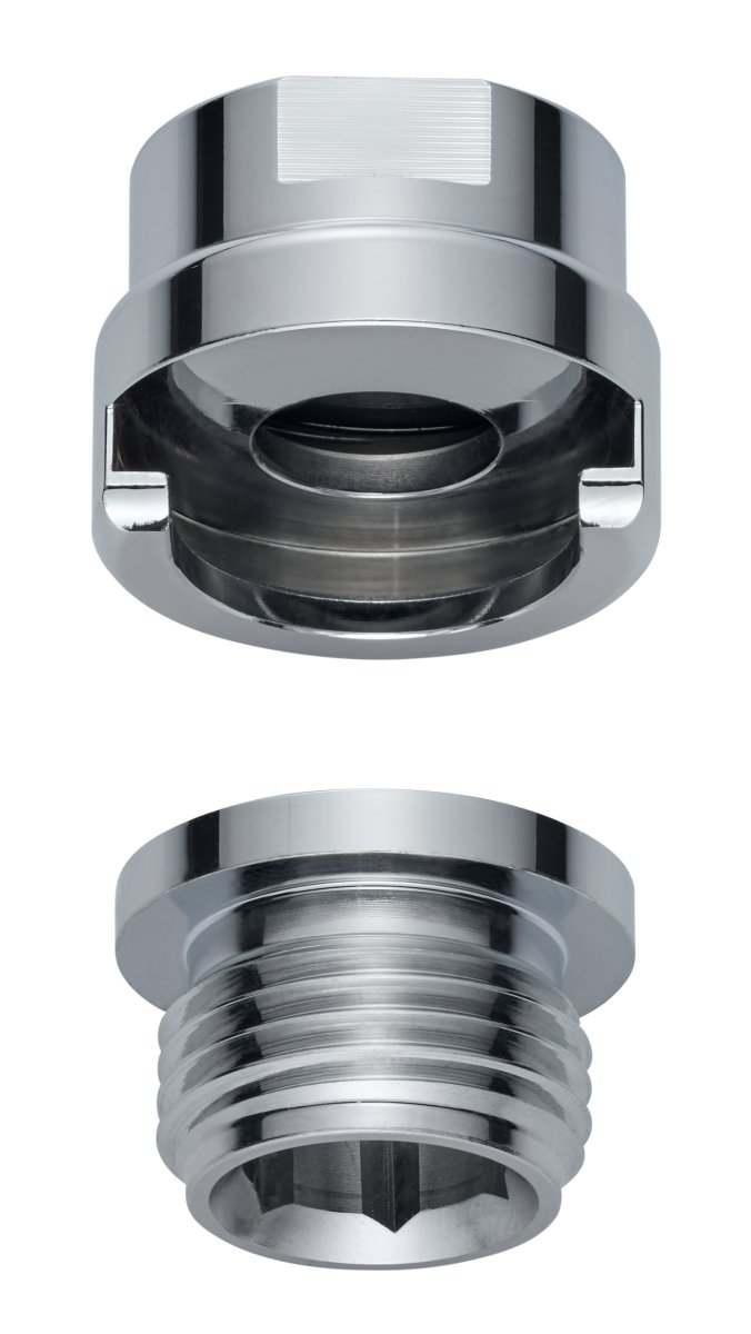 Brauseschlauch Schnellkupplungs-Adapter f.Duscharmatur, 1/2"IGx1/2"AG, chrom 