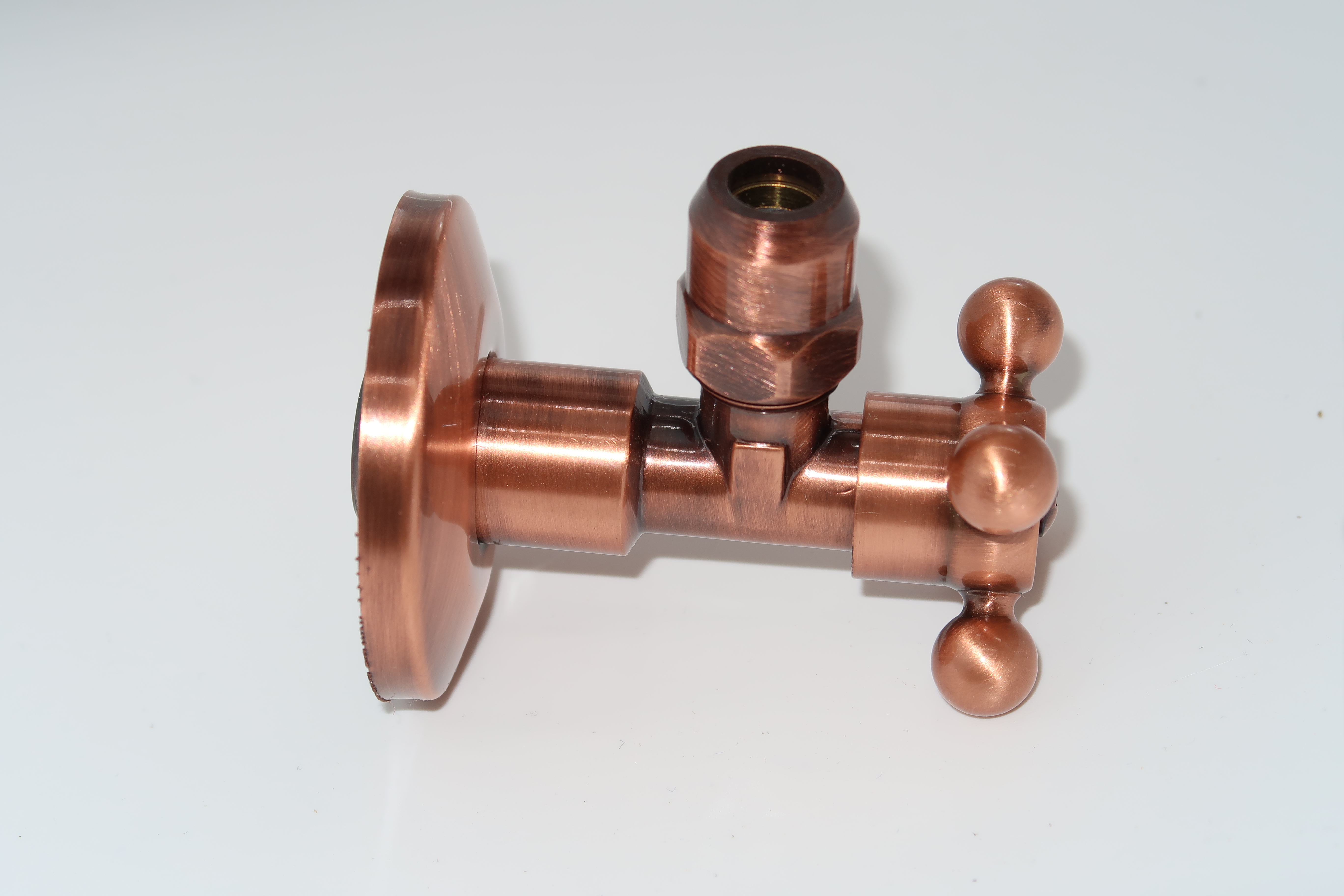 *Eckventil mit Kreuzgriff Retro 1/2"AGx10mm, Messing KUPFER *ACHTUNG beigepackte Pflegehinweise beachten