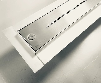 Unocconi Joulia Twinline 10-Rohr lang Duschrinne m.Wärmetauscher, m.Abdeckung geschliffen raumseitige Montage 