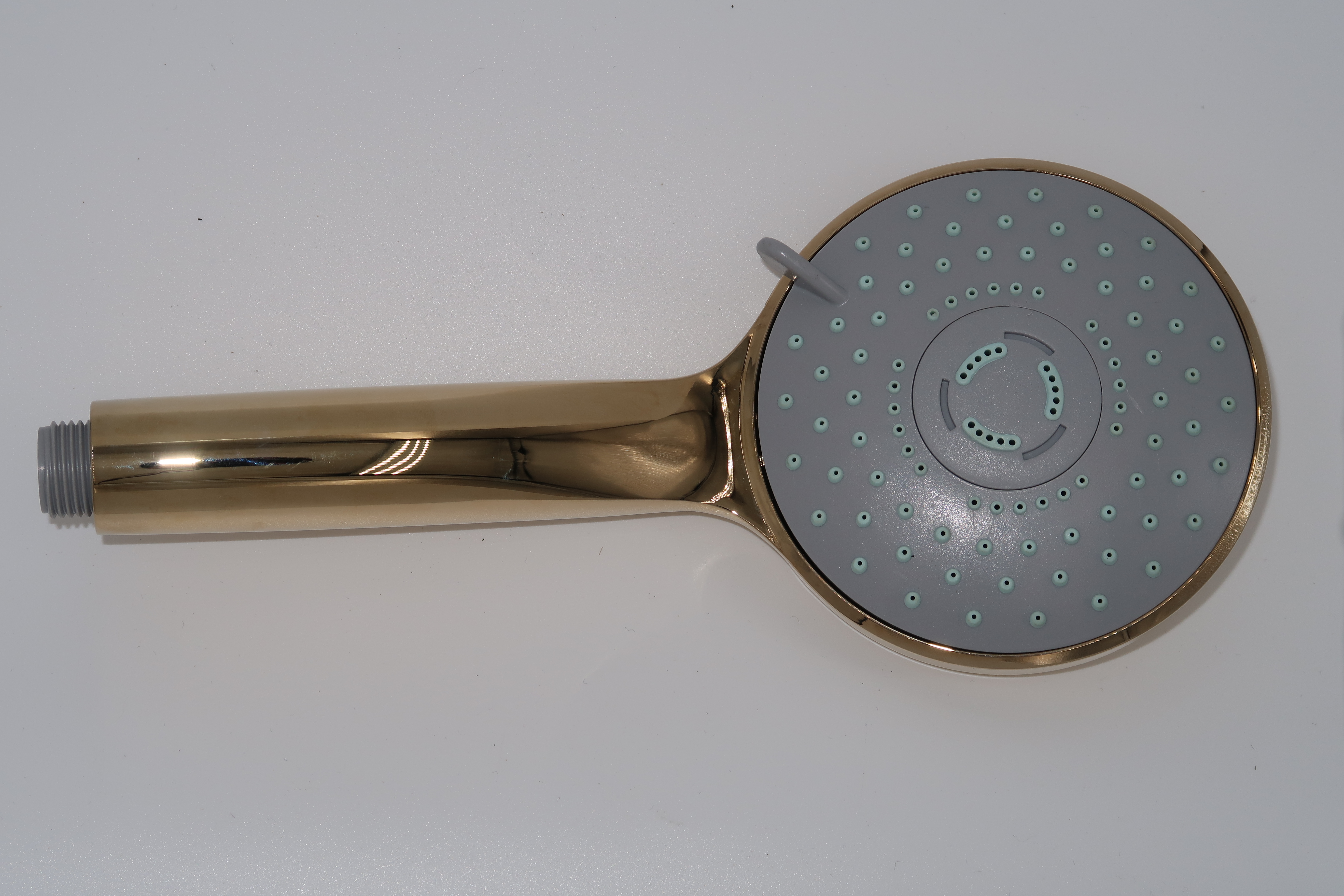 Handbrause "DESIGN 3" 3-strahlig 1/2"AG, Antikalknoppen, ABS gold *Achtung Pflegehinweise beachten!