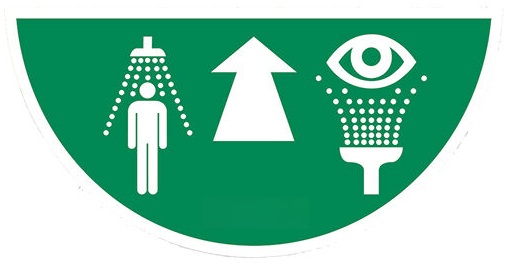 Bodenmarkierung für Augen- und Notduschen H/B/T:1x790x390mm,PVC-Folie, selbstkleb. 