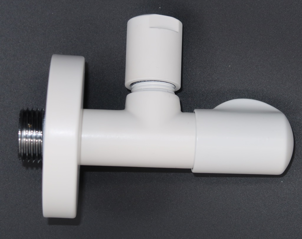 Design Eckventil "R" 1/2"x3/8"x10mm, Ms weiß *Achtung Pflegehinweise beachten!