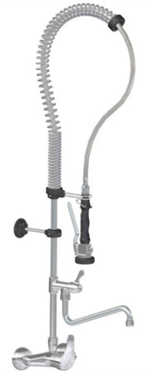 Wand-EH-Geschirrbrausegarnitur m.Auslauf H=1000mm, inkl.Montagezubehör 