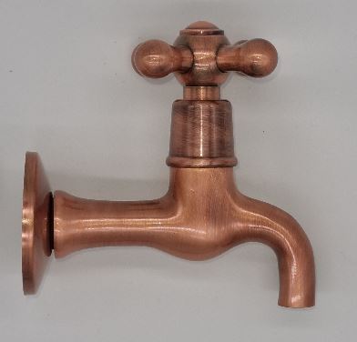 KLASSIK Hahn m.Schnabelausl. 1/2"AG, L 10cm inkl. Ros., kupfer 