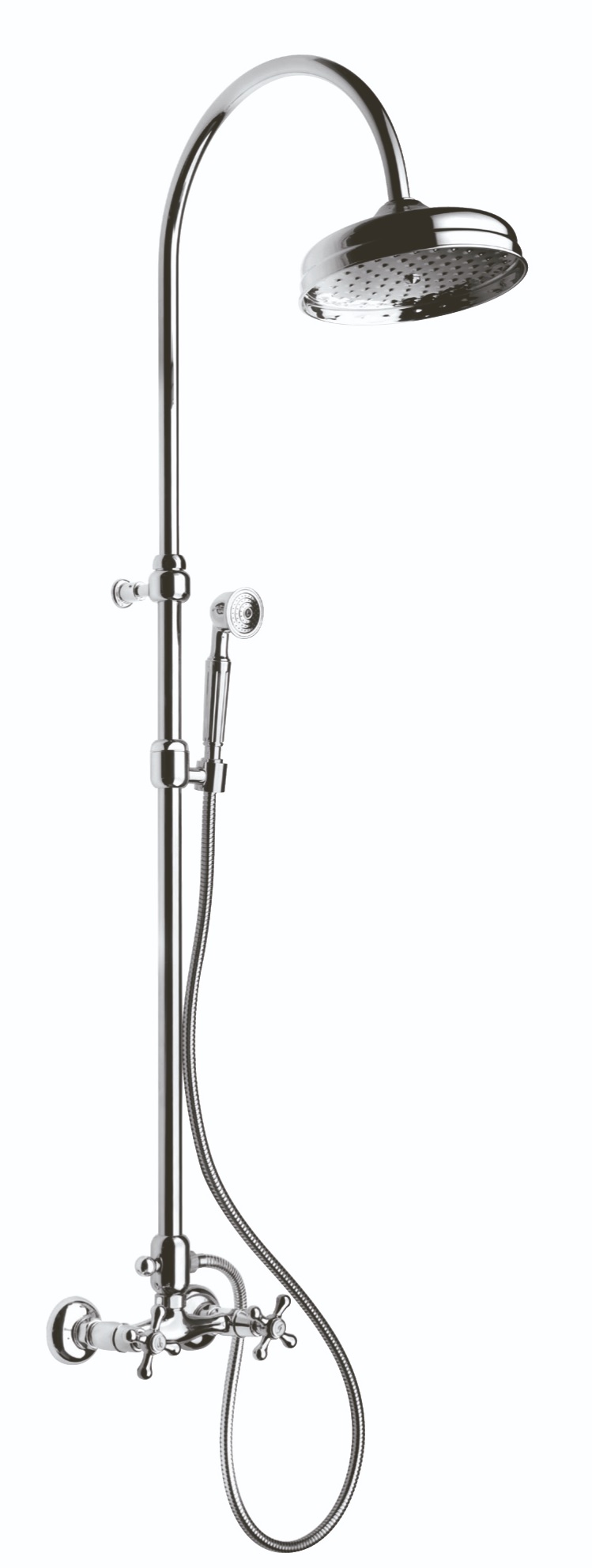 *KLASSIK Brause-Set inkl.Armatur, Stange, Handbr., Kopfbr. 3/4"AG, S-Anschl."RK"u.Ros., GOLD *ACHTUNG beigepackte Montage+Pflegehinweise beachten!