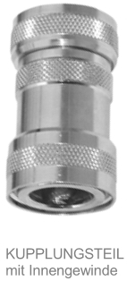 *NITO Kupplungsteil mit Wasserstop 3/4"IG, EDELSTAHL, foodsave *Vorabsperrung erforderlich, WSK dürfen nicht permanent unter Druck stehen