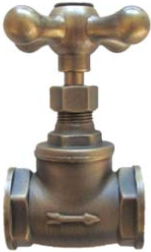 *Durchgangsventil m KrGr, Ms bronziert 1/2"IGx1/2"IG *Achtung Pflegehinweise beachten!