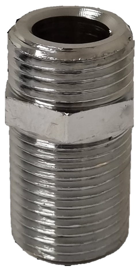 Doppelnippel verlängert, Messing verchromt 1/2"AGx1/2"AG, L=40mm 